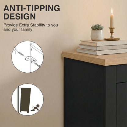 2 Door Shoe Cabinet with Drawer – Slim Hallway Storage Unit