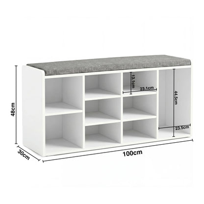 Shoe Storage Bench Cabinet Hallway | Low Shoe Rack With Seat