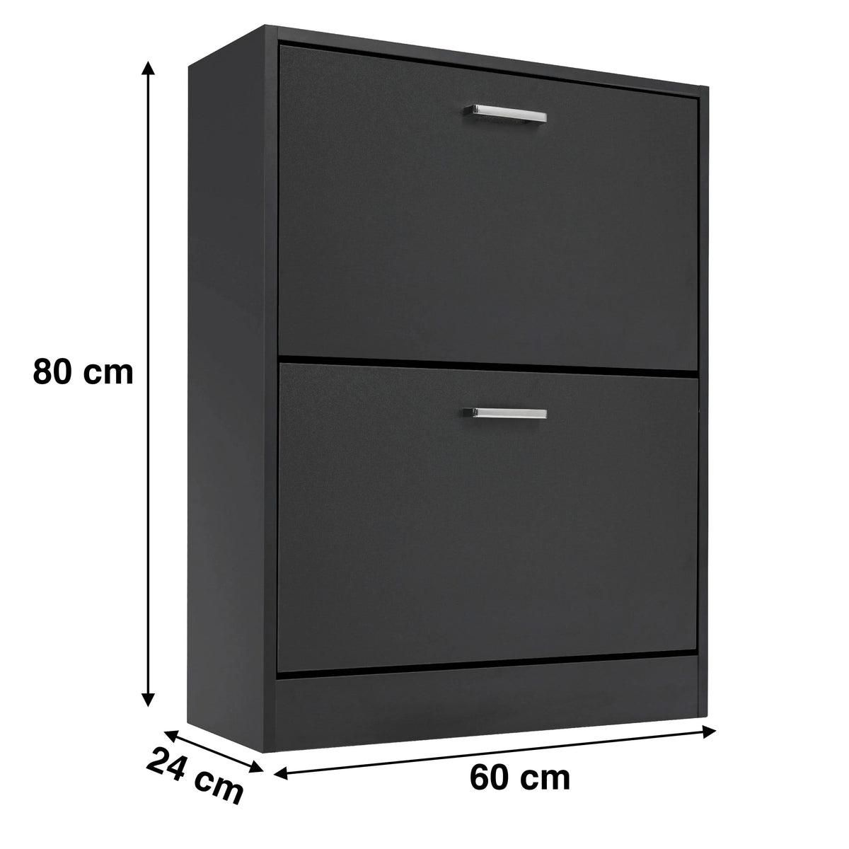 2 Drawer Slim Shoe Storage Cabinet